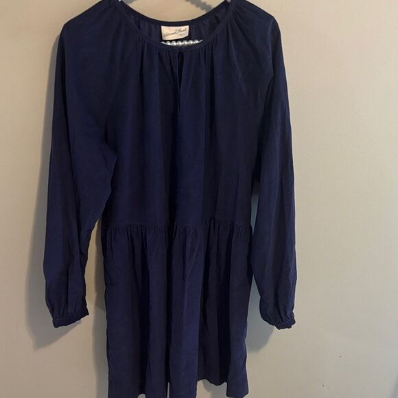 Universal Thread Women's Balloon Corduroy Shift Dress Navy Blue nwt large - Picture 2 of 6